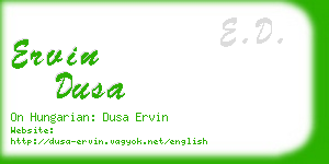 ervin dusa business card